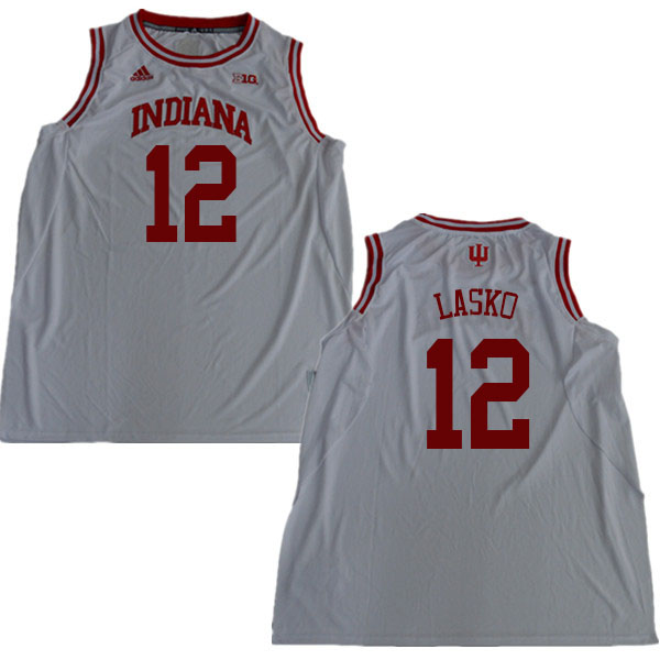 Men #12 Ethan Lasko Indiana Hoosiers College Basketball Jerseys Sale-White